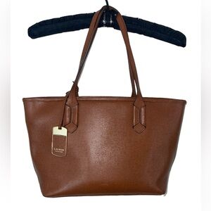 Ralph Lauren RLL Handbag Shoulder Bag Tote Brown Leather Logo Fashion Designer
